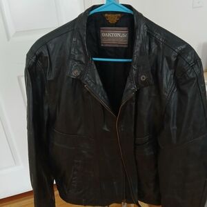 Vintage Oakton Ltd Leather Collection Black Leather Men’s Jacket Sz 44R Preowned